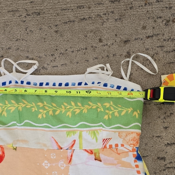 C&C California White Dress with Blue and Green Beach Patterns, XL, NWT - Picture 11 of 16